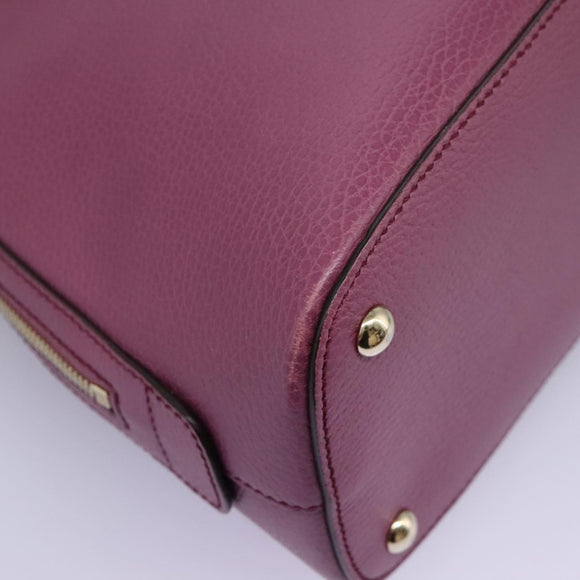 GUCCI Lady Dollar Hand Bag Leather 2way Gold Pink Auth ki5528AV