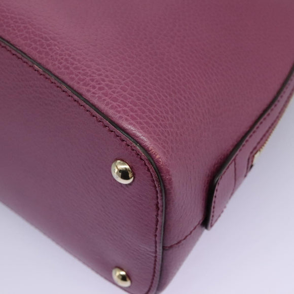 GUCCI Lady Dollar Hand Bag Leather 2way Gold Pink Auth ki5528AV