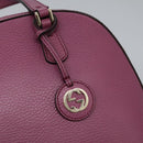 GUCCI Lady Dollar Hand Bag Leather 2way Gold Pink Auth ki5528AV-9