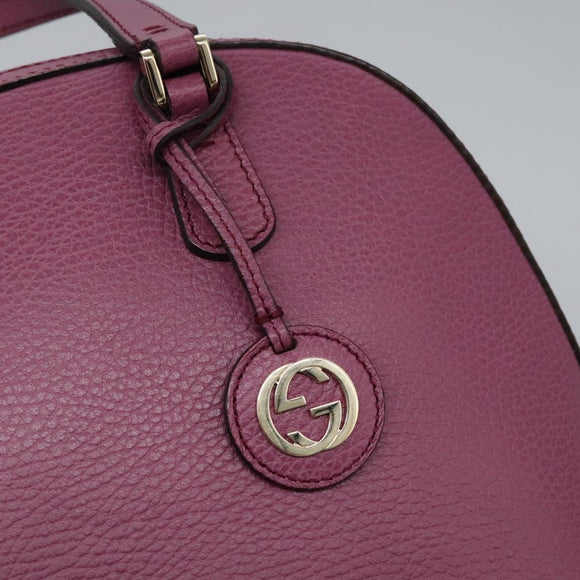 GUCCI Lady Dollar Hand Bag Leather 2way Gold Pink Auth ki5528AV