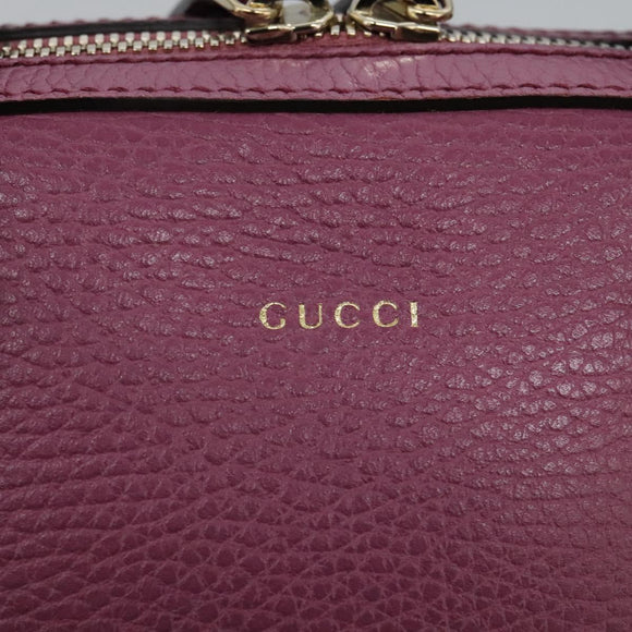 GUCCI Lady Dollar Hand Bag Leather 2way Gold Pink Auth ki5528AV