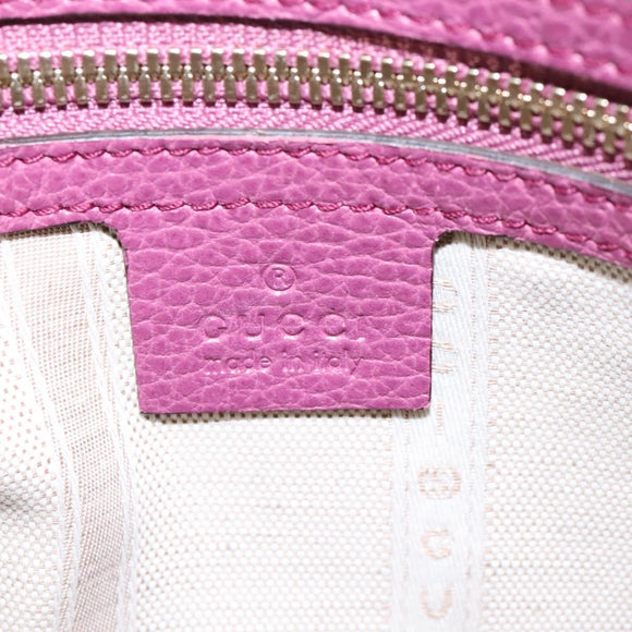GUCCI Lady Dollar Hand Bag Leather 2way Gold Pink Auth ki5528AV