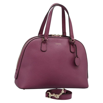 GUCCI Lady Dollar Hand Bag Leather 2way Gold Pink Auth ki5528AV