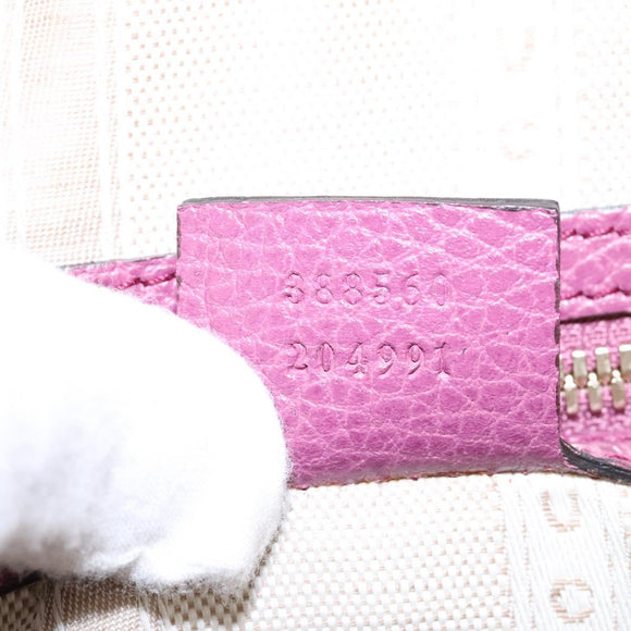 GUCCI Lady Dollar Hand Bag Leather 2way Gold Pink Auth ki5528AV