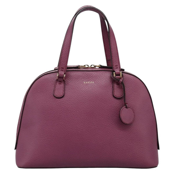 GUCCI Lady Dollar Hand Bag Leather 2way Gold Pink Auth ki5528AV