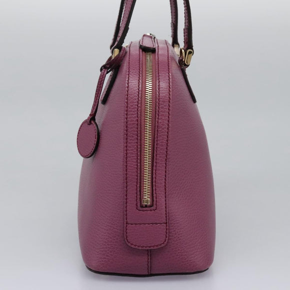 GUCCI Lady Dollar Hand Bag Leather 2way Gold Pink Auth ki5528AV