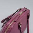 GUCCI Lady Dollar Hand Bag Leather 2way Gold Pink Auth ki5528AV-6