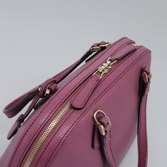 GUCCI Lady Dollar Hand Bag Leather 2way Gold Pink Auth ki5528AV
