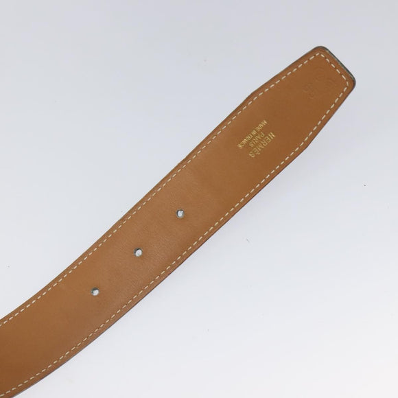 HERMES Twotone Constance H Belt Leather 31.1"" Black Auth ki5531