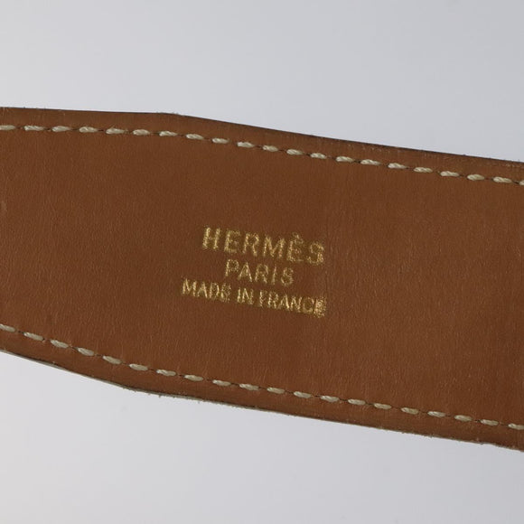 HERMES Twotone Constance H Belt Leather 31.1"" Black Auth ki5531