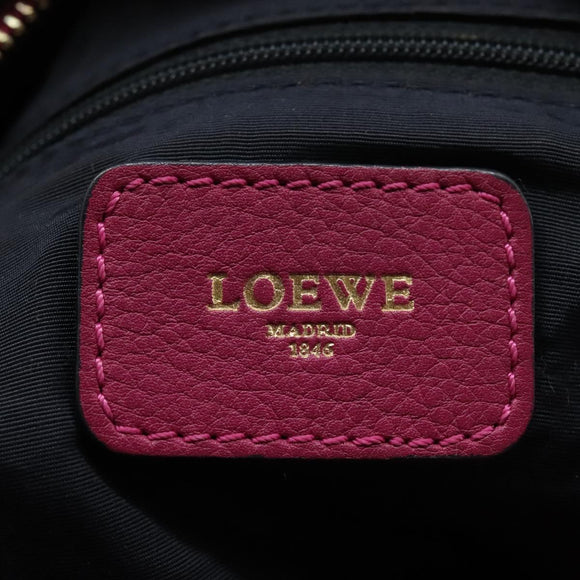 LOEWE Amazonas Mini Boston Bag Leather 2way Pink Gold Auth ki5532V