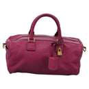 LOEWE Amazonas Mini Boston Bag Leather 2way Pink Gold Auth ki5532V-13