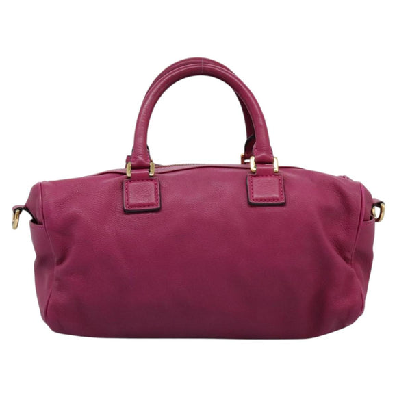 LOEWE Amazonas Mini Boston Bag Leather 2way Pink Gold Auth ki5532V