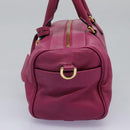 LOEWE Amazonas Mini Boston Bag Leather 2way Pink Gold Auth ki5532V-3