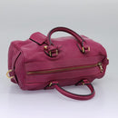 LOEWE Amazonas Mini Boston Bag Leather 2way Pink Gold Auth ki5532V-6