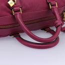LOEWE Amazonas Mini Boston Bag Leather 2way Pink Gold Auth ki5532V-7