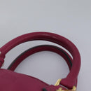 LOEWE Amazonas Mini Boston Bag Leather 2way Pink Gold Auth ki5532V-14