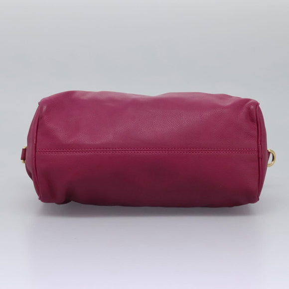 LOEWE Amazonas Mini Boston Bag Leather 2way Pink Gold Auth ki5532V