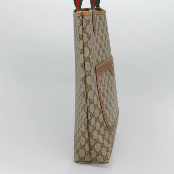 GUCCI GG Supreme Web Sherry Line Bag PVC Beige Green Red 40 02 003 Auth ki5541