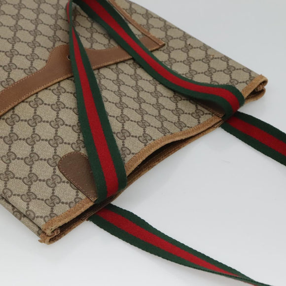 GUCCI GG Supreme Web Sherry Line Bag PVC Beige Green Red 40 02 003 Auth ki5541