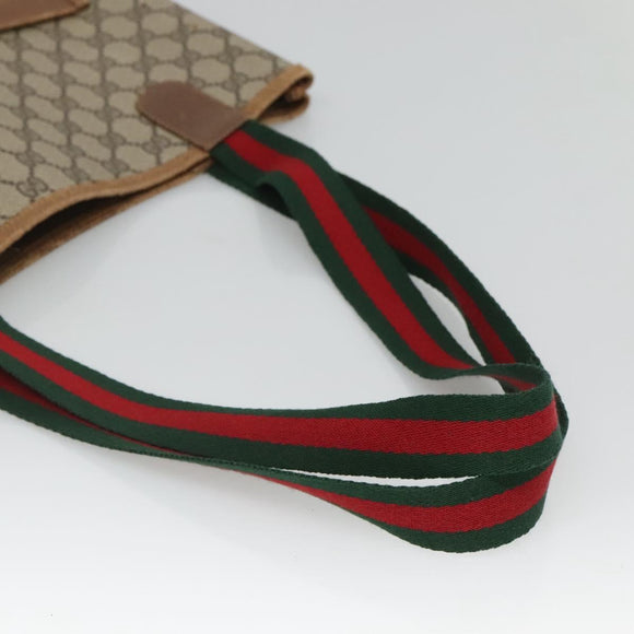 GUCCI GG Supreme Web Sherry Line Bag PVC Beige Green Red 40 02 003 Auth ki5541