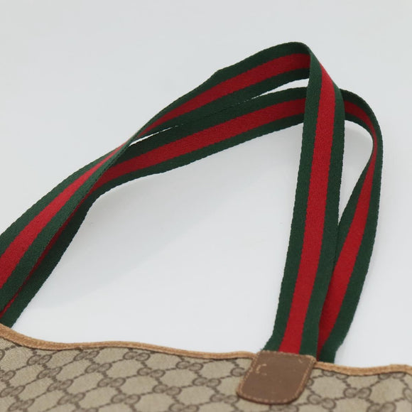 GUCCI GG Supreme Web Sherry Line Bag PVC Beige Green Red 40 02 003 Auth ki5541
