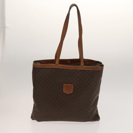 CELINE Macadam Canvas hand Clutch Bag PVC Leather 5 Set Brown Beige Auth ki5555 - 0