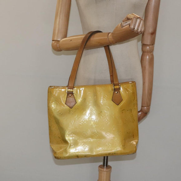 LOUIS VUITTON Monogram Vernis Houston Hand Bag Gris M91053 LV Auth ki5565