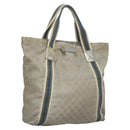 GUCCI GG Canvas Sherry Line Tote Bag Silver Blue 189669 Auth ki5579-1