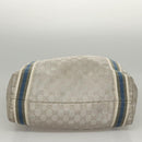 GUCCI GG Canvas Sherry Line Tote Bag Silver Blue 189669 Auth ki5579-6