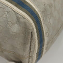GUCCI GG Canvas Sherry Line Tote Bag Silver Blue 189669 Auth ki5579-10