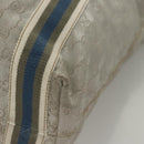 GUCCI GG Canvas Sherry Line Tote Bag Silver Blue 189669 Auth ki5579-14