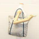 GUCCI GG Canvas Sherry Line Tote Bag Silver Blue 189669 Auth ki5579-22