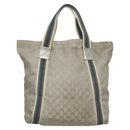 GUCCI GG Canvas Sherry Line Tote Bag Silver Blue 189669 Auth ki5579-2