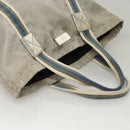 GUCCI GG Canvas Sherry Line Tote Bag Silver Blue 189669 Auth ki5579-7