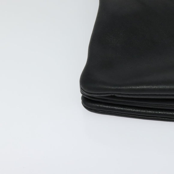 CELINE Trio bag Shoulder Bag Leather Black Gold Auth ki5590