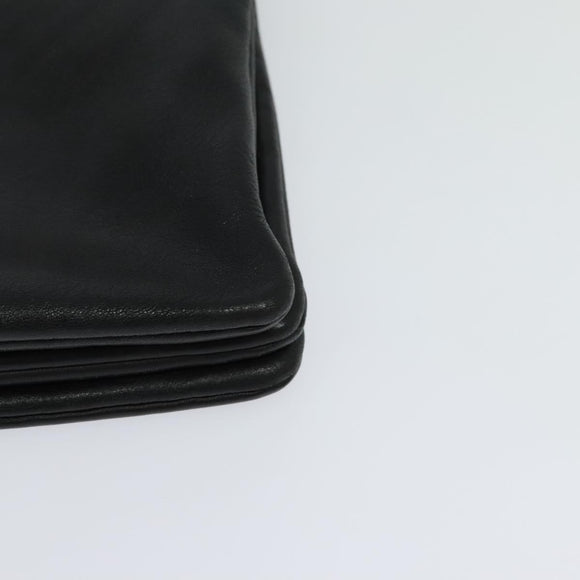 CELINE Trio bag Shoulder Bag Leather Black Gold Auth ki5590