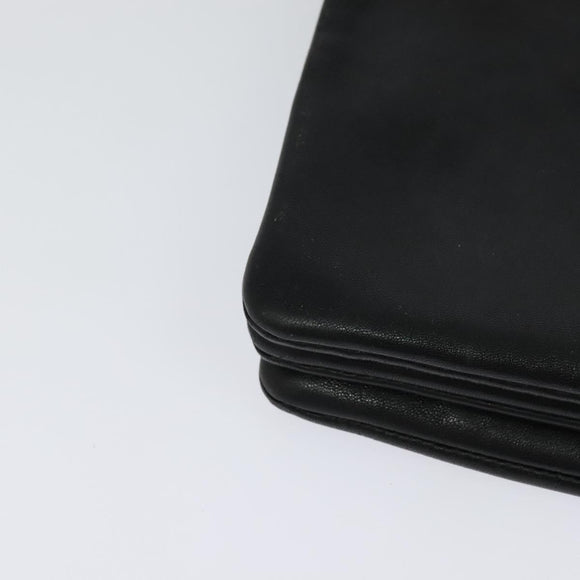 CELINE Trio bag Shoulder Bag Leather Black Gold Auth ki5590