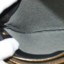 CELINE Trio bag Shoulder Bag Leather Black Gold Auth ki5590-22