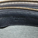 CELINE Trio bag Shoulder Bag Leather Black Gold Auth ki5590-23