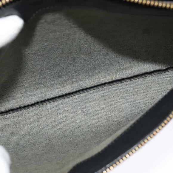 CELINE Trio bag Shoulder Bag Leather Black Gold Auth ki5590