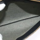 CELINE Trio bag Shoulder Bag Leather Black Gold Auth ki5590-30