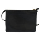 CELINE Trio bag Shoulder Bag Leather Black Gold Auth ki5590-2
