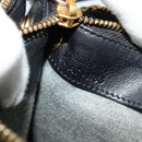 CELINE Trio bag Shoulder Bag Leather Black Gold Auth ki5590-11