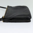 CELINE Trio bag Shoulder Bag Leather Black Gold Auth ki5590-3