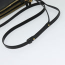 CELINE Trio bag Shoulder Bag Leather Black Gold Auth ki5590-7