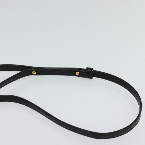 CELINE Trio bag Shoulder Bag Leather Black Gold Auth ki5590