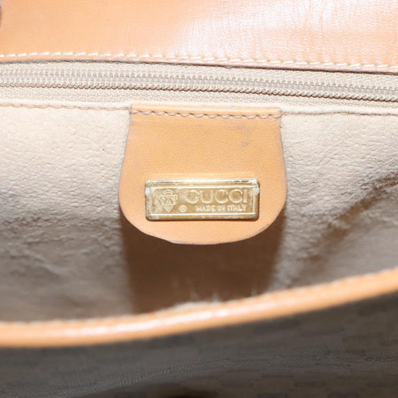 GUCCI Micro GG Supreme Web Sherry Line Shoulder Bag PVC Beige Gold Auth ki5605