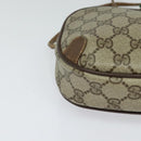 GUCCI GG Supreme Web Sherry Line Bag PVC Beige Gold 156 02 066 Auth ki5606-9