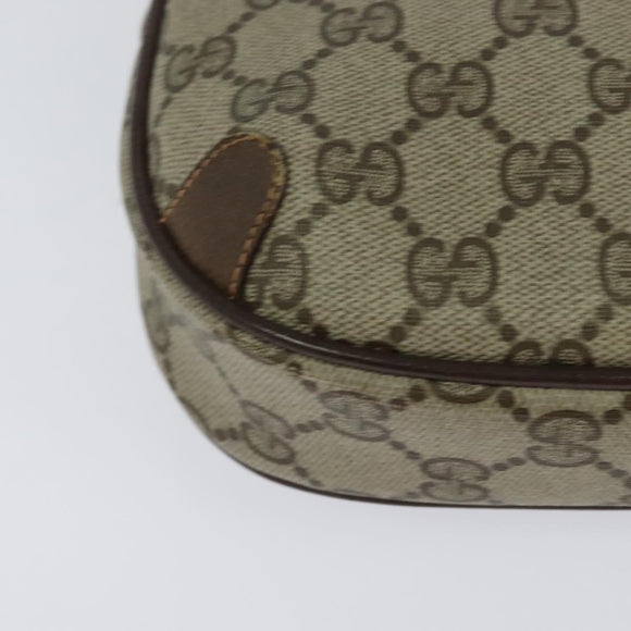 GUCCI GG Supreme Web Sherry Line Bag PVC Beige Gold 156 02 066 Auth ki5606